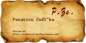 Patatics Zsóka névjegykártya
